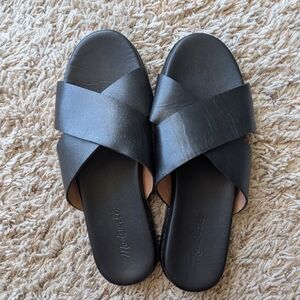 Madewell Black Crisscross Leather Sandals
